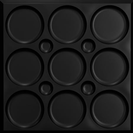 Ceilume Roman Circle 2ft x 2ft Black Ceiling Tile V1-ROMNCR-22BKO